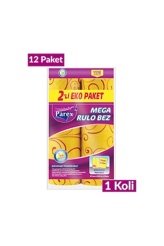 Parex Mega Rulo Temizlik Bezi 2'li Eko 12 Paket 1 Koli