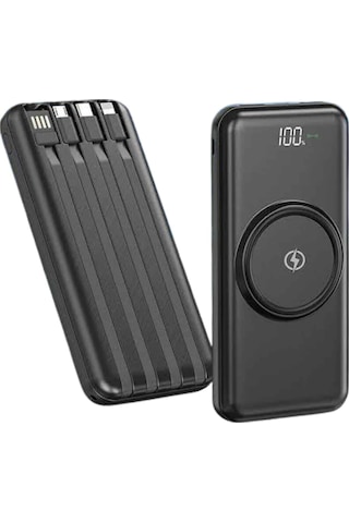 Kablosuz Çoklu Şarj Girişli 10.000 Mah Kablolu Powerbank Taşınabilir renkli