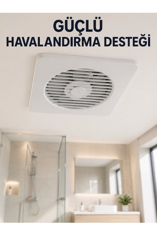 Dekoratif Banyo Ve Mutfak Aspiratörü 150 Mm 20,8 X 20,8 Cm 20 W Havalandırma Fanı - Bayi Depom ...