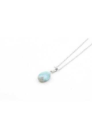 Hakiki Doğal Atlantis Larimar Taşı Kolye Ucu Mavi