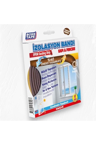 Boss Tape Kapı Pencere İzolasyon Fitili 9mm-6mt Kahverengi
