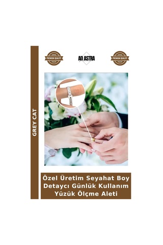Özel Üretim Seyahat Boy Detaycı Günlük Kullanım Yüzük Ölçme Aleti Standart