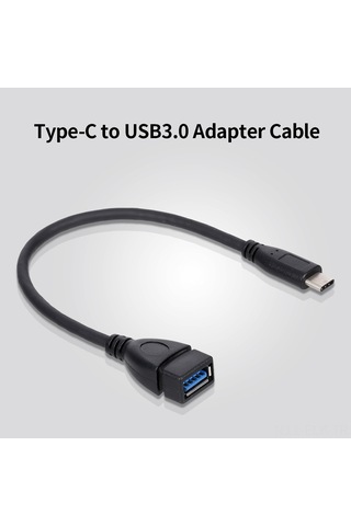 Xindoker Usb3.0'a Type-c Dönüştürücü Kablosu, Otg Fonksiyonlu, Siyah, Telefon Ve Tablet Uyumlu, 25cm Uzunluk