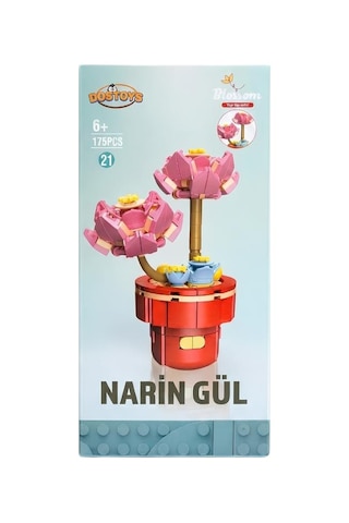 Dostoys Yapı Taşı Serisi Çiçek Yapım Seti Narin Gül 175 Parça