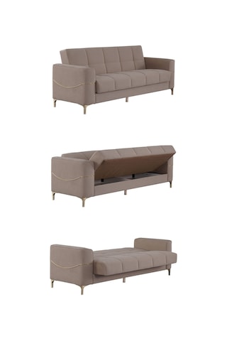 Kilim Mobilya Vogel 3 Kişilik Yüksek Ayaklı Koltuk - Kanepe Krem