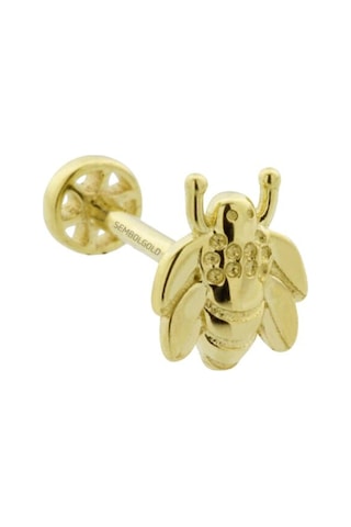Sembolgold Altın Tragus Piercing Arı 14 Ayar