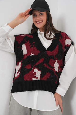 Bigdart 15923 Kadın Oversize Triko Süveter - Siyah