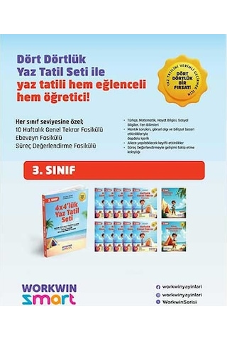 3. Sınıf 4x4'lük Tatil Tekrar Seti 12 Fasikül+bilişsel Etkinlikler-2025