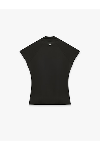 Koton Fermuarlı Dikiş Detaylı Slim Fit Dik Yaka Spor Yelek Siyah 6sak10284nk