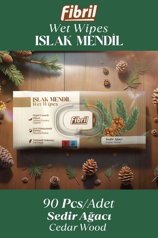 Fibril Sedir Ağacı Kokulu Islak Mendil 12x90 Lı Paket 1080yaprak