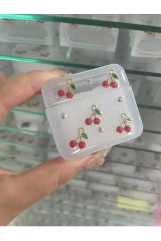 Apple Uyumlu iPhone 1/2. Nesil Koruyucu Bluetooth Kulaklık Kılıfı Kirazlar Airpods 1/2. Nesil