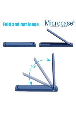 Microcase Telefonlar İçin Yapışkanlı Metal Katlanabilir Stand Parçası - Al5701 Koyu Siyah
