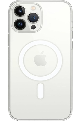 Apple Uyumlu iPhone 15 Pro Max Kılıf Magsafe Özellikli Şeffaf Silikon Kapak Şeffaf