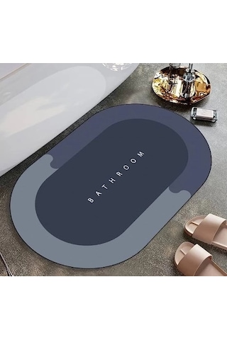 Makine Halısı Süper Emici Banyo Paspası 38 58 Cm Çok Renkli