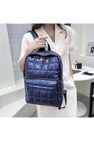 Altın Büyük Kapasiteli Kadın Moda Trendi Işlemeli Pamuklu Giyim Sırt Çantası Açık Eğlence Turizm Sırt Çantası Altın