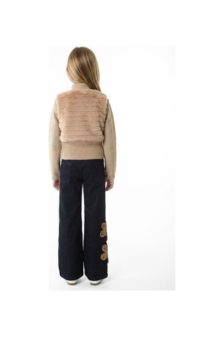 Xo Kids Kız Çocuk Folarlı 3lu Alt Üst Takım 7-14 Yaş 3907-4907 Bej