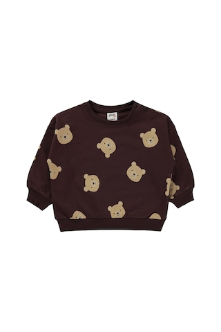 Civil Baby Ayıcık Baskılı 6-18 Ay Sweatshirt - Kahverengi Acı Kahverengi
