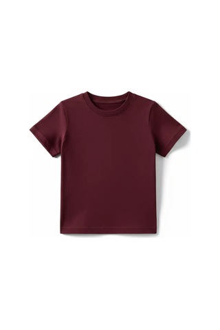 Poala Kids Bordo Pamuklu Basıc Tışört