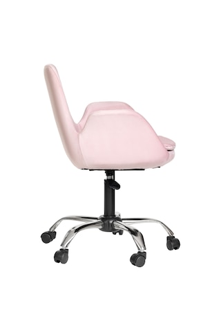 Markaelz Krom Metal Ayaklı Ofis Çalışma Sandalyesi Pescado Pembe