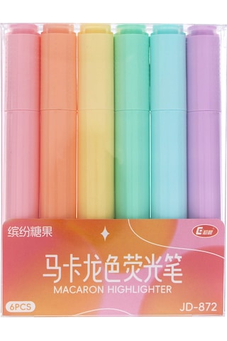 Wexta S24122409 6'lı Highlighter Mini Pastel Fosforlu Kalem Seti Diğer