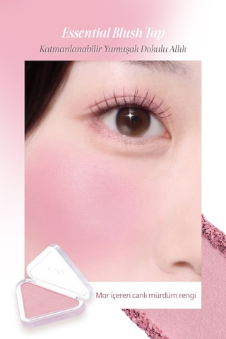 Clio Katmanlanabilir Yumuşak Dokulu Yarı Mat Bitiş Sunan Allık Essential Blush Tap M104 Mutral Piece