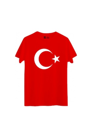Kidsmadamiko Unisex Çocuk Kırmızı Ay Yıldız Baskılı Türk