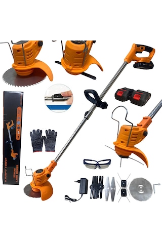 Kraft Hart 21V Çift Akülü Teleskopik Uzatma Kollu Çim Çalı Ot Biçme Şarjlı Tırpan