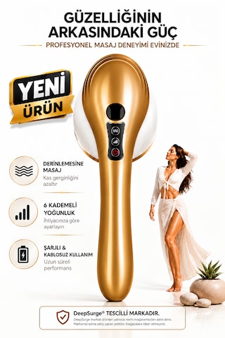 Ds655 G5 Tip Şarjlı Vücut Masaj Cihazı Sıkılaştırıcı Ve Selülit Azaltıcı Titreşimli Kas Gevşetici Açık Kahverengi