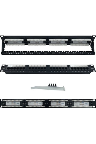 24Port Cat6 Utp Modüler Dolu Patch Panel