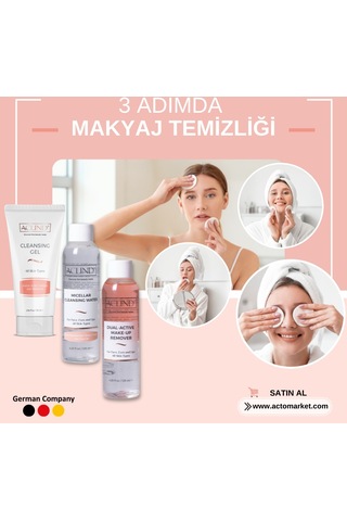 Aclind Cleansing Gel 75 ML + Dual-Active Make-Up Remover 125 ML + Micellar Cleansing Water 125 ML