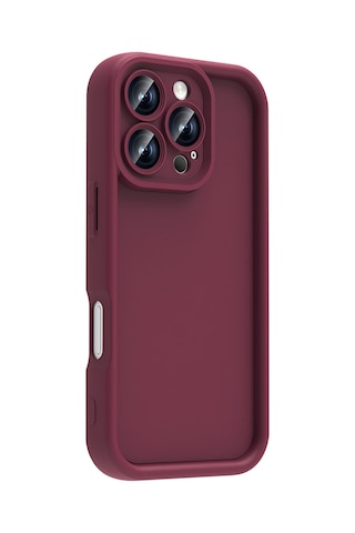 Mobilteam İphone Uyumlu 16 Pro Kılıf Kamera Korumalı Ananas Kapak - Mürdüm Mürdüm