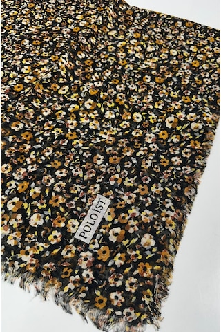 Poloist Desenli Flamalı Keten Eşarp- 05653 Hardal