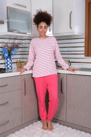 Akbeniz Kadın Uzun Kol 3 İplik Penye Pijama Takım 4179 - M Beyaz