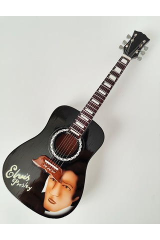 El Yapımı 1/4 Ölçek Minyatür Akustik Gitar Elvis Presley