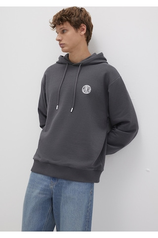 Mavi - Mvjns Logo Baskılı Kapüşonlu Antrasit Sweatshirt 0611786-80106 Antrasit