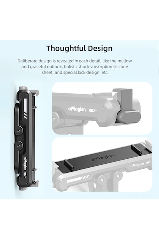 Singree Amagisn Ag11 Hızlı Çıkışlı Manyetik Aksiyon Kamera Aparatı - Insta360 Go3 Uyumlu Siyah