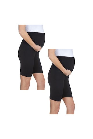 Luvmabelly Myra8028 8028 Beli Lastikli Hamile Şort Seti-siyah - Siyah