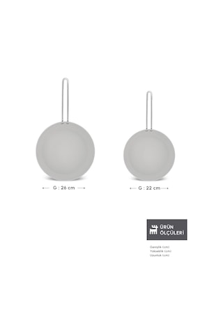 Emsan Biogranit White Stone Yanmaz Yapışmaz 2'li Tava Set Gri