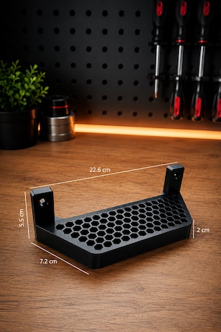 Tornavida Standı - Tornavida Askısı Duvar Tipi El Aleti Düzenleyici Organizer Rafı 22,6 Cm X 7,2 Cm X 2 Cm