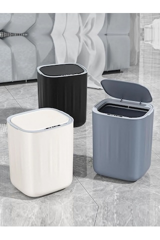 Greentech Sensörlü 28 Litre Çöp Kovası Şarj Edilebilir Lityum Pilli / Gt-sc07 B Beyaz