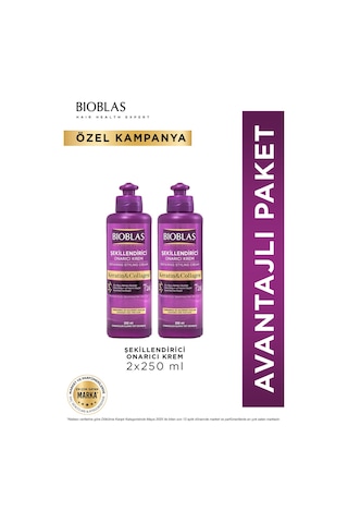 7 24 Şekillendirici Saç Bakım Kremi Belirgin Bukleler Dalgalı Ve Kıvırcık Saçlar 2 X 250ml
