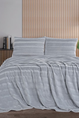 Cozy Grı Çift Kişilik Battaniye Takımı Gri