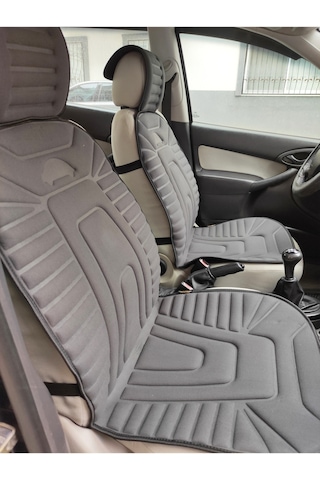 2,li Oto Koltuk Kılıfı Minder Alkantra Kumaş Füme Renk Kabartmalı