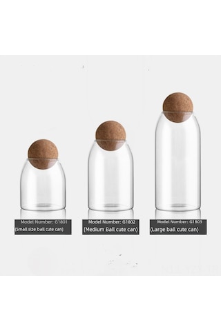 Yaozixa Büyük Boy 1250ml Cam Depo Kavanozu - Kurşunsuz, Yumuşak Mantar Keçiği Kapaklı, Şeffaf Dairesel, Çay Ve Baharat Saklama Kabı Diğer