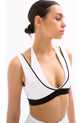 Normal People Lana - Spor Bra / Şeftali Dokulu Peach Skin Kumaş Beyaz