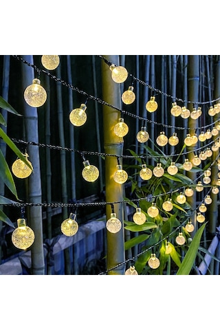 Wezone Güneş Enerjili Led Balon Işık Zinciri, 12m 100 Işık, 8 Mod, Renkli 2.5cm, Açık Hava, Çadır, Noel Dekorasyonu Çok Renkli