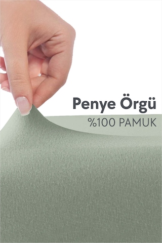 Calmera %100 Pamuk Penye Lastikli Çarşaf Tek Kişilik 90x190 - 100x200 - 120x200 Yeşil