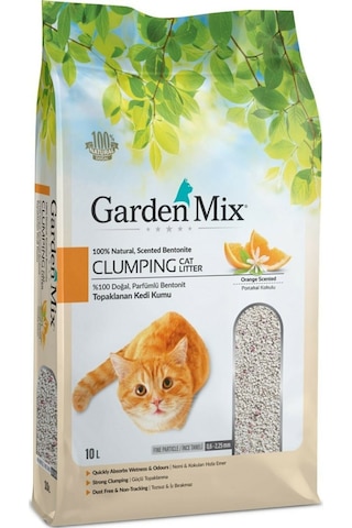 Garden Mix Portakal Kokulu Topaklaşan Bentonit Kedi Kumu 10 L Garden Mix Portakal Kokulu Topaklaşan Bentonit Kedi Kumu 10 L
