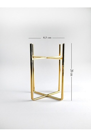 Altın Rengi Metal Ayaklı Dekoratif Mum Tutacağı 20 X 8.5 Cm