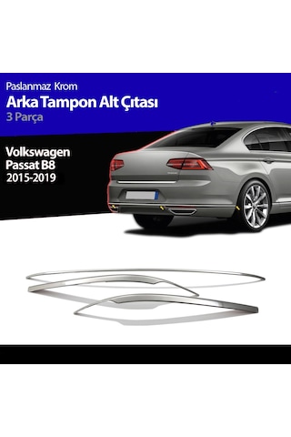 Volkswagen Passat B8 Arka Tampon Çitası Krom Nikelajı 2015-2018